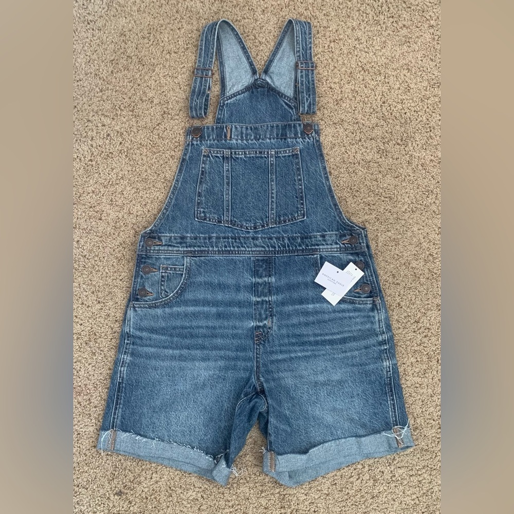 American Eagle Outfitters Blue Denim Overalls